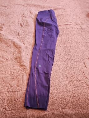 lululemon athletica Purple Leggings with Pink Stitching
